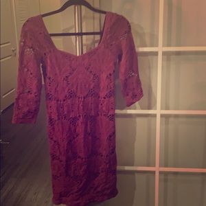 Intimately Free People Dress Pink overlay & Brown